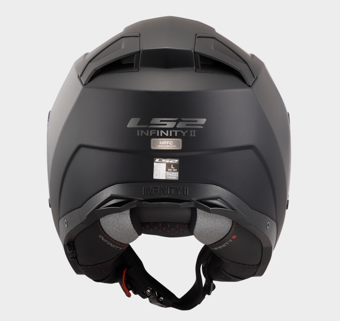 Casque Jet LS2 INFINITY II OF603 SOLID NOIR MAT – Image 3