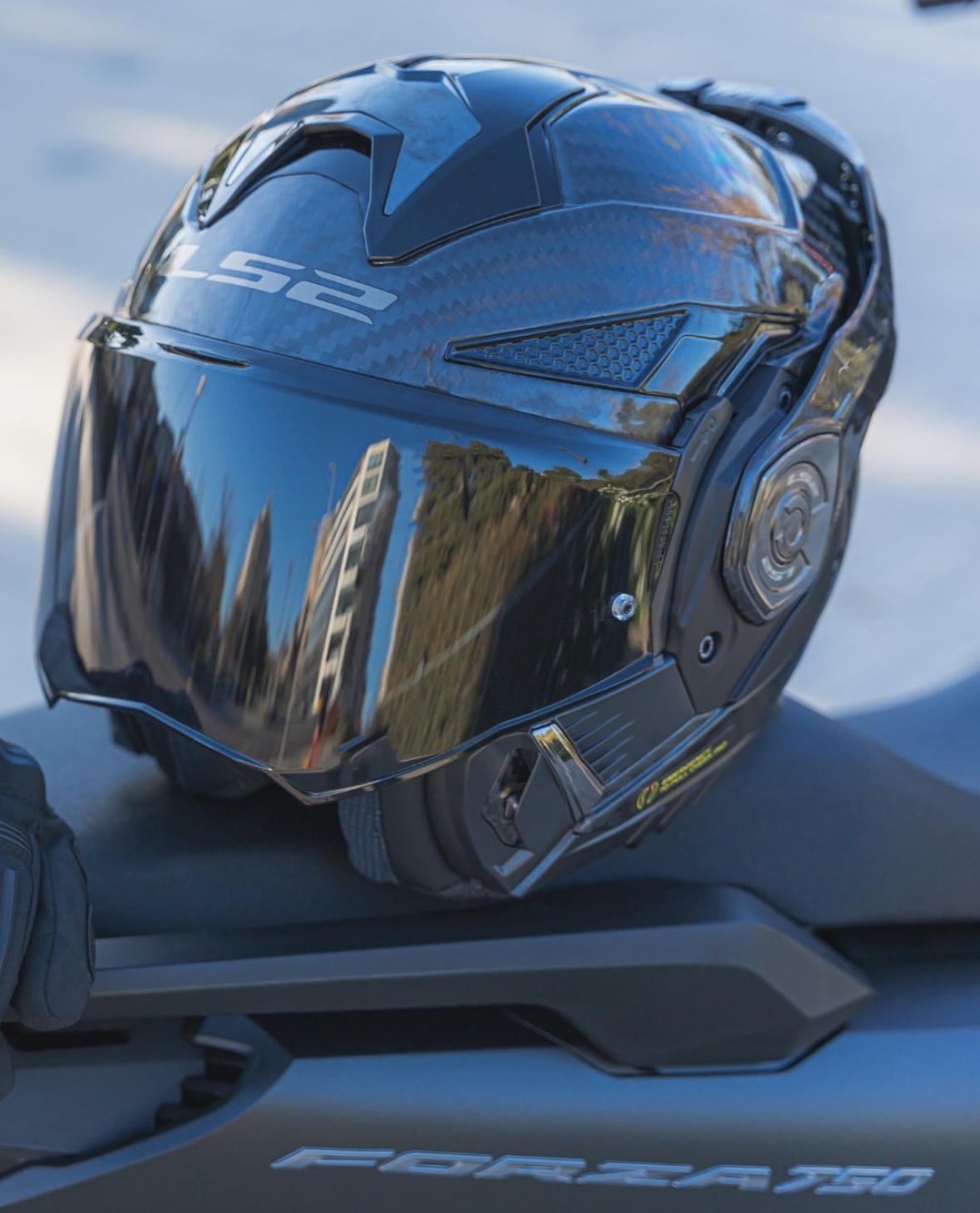 CASQUE LS2 ADVANT X CARBON FF901 SOLID NOIR – Image 2