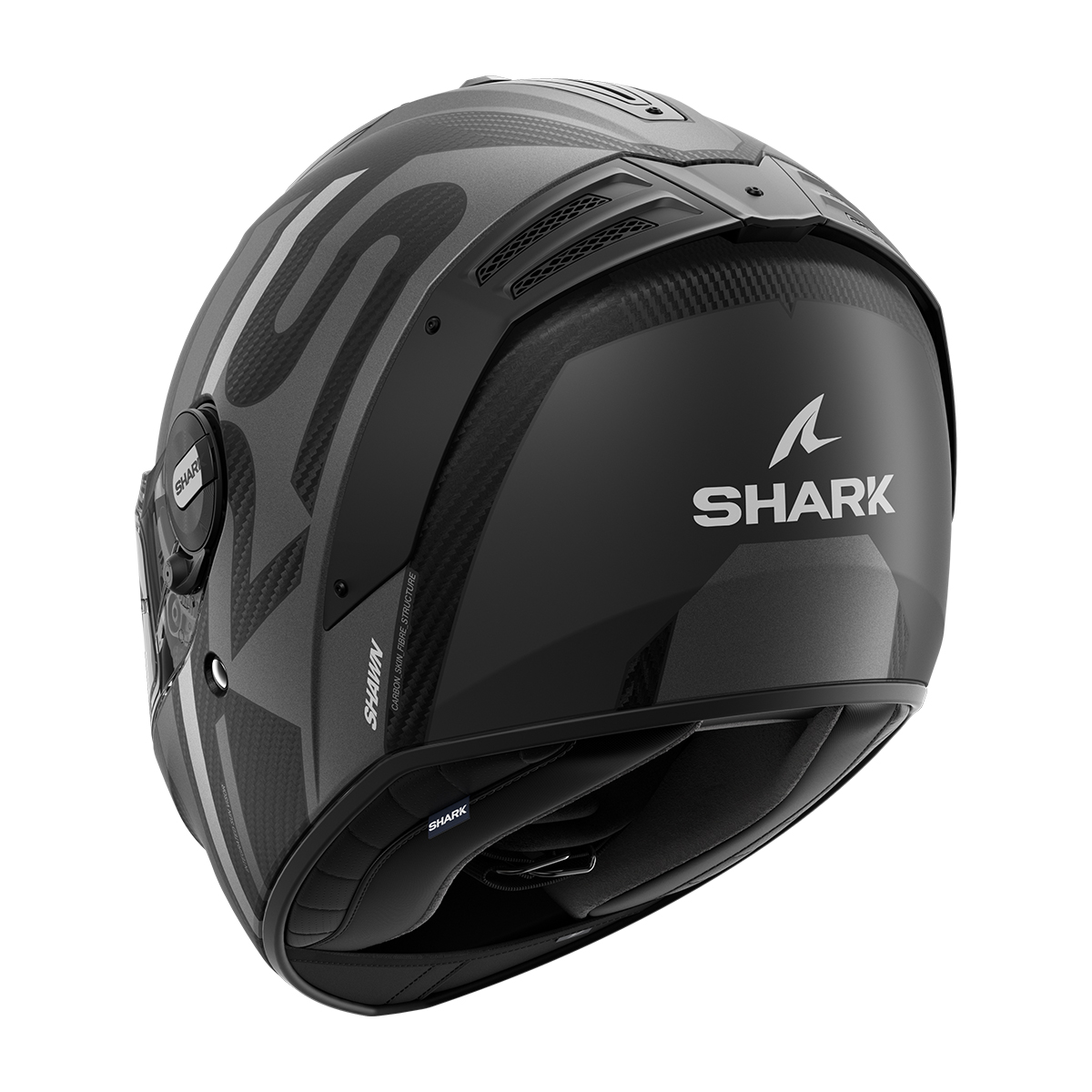 Casque SHARK SPARTAN RS CARBON SHAWN MAT CARBONE ARGENT ANTHRACITE – Image 3