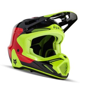 Casque Fox V3 REVISE ROUGE / JAUNE