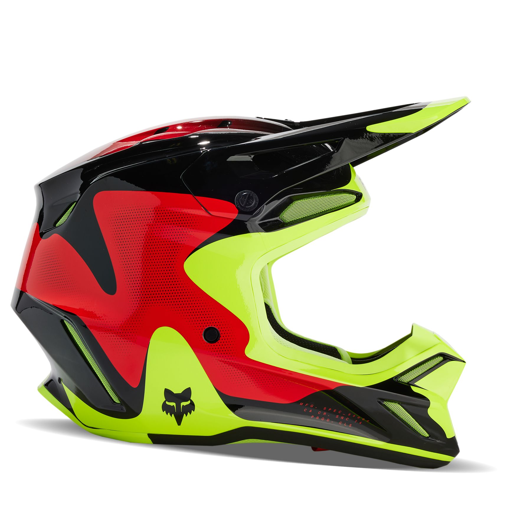 Casque Fox V3 REVISE ROUGE / JAUNE – Image 4