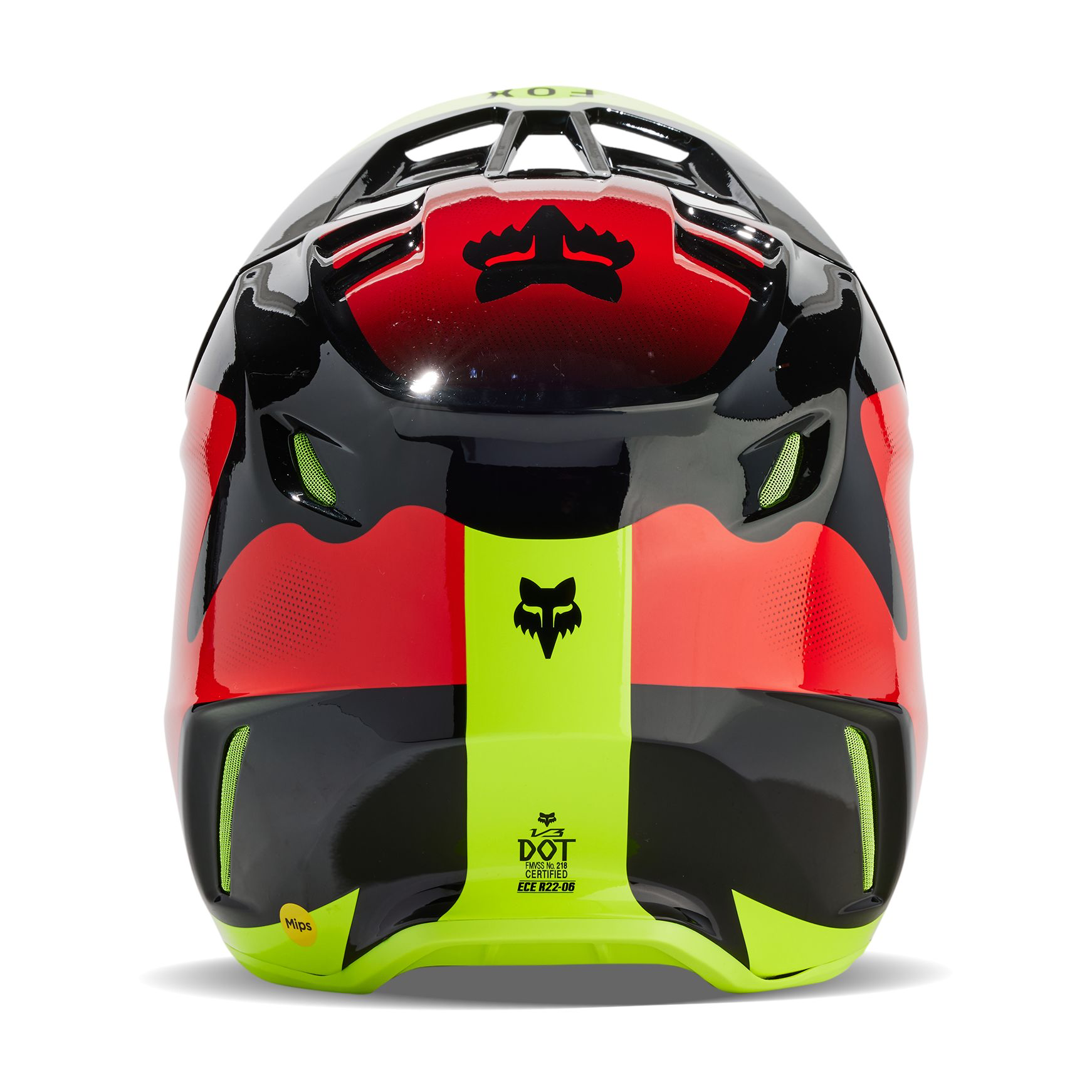 Casque Fox V3 REVISE ROUGE / JAUNE – Image 2
