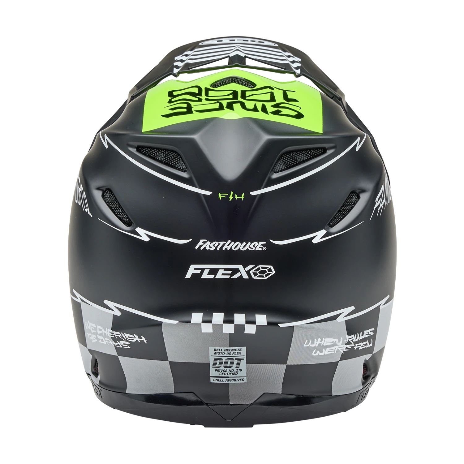 Casque BELL Moto 9S Flex Fasthouse Smoke Bomb Matte Gloss Black/HiViz Yellow – Image 4