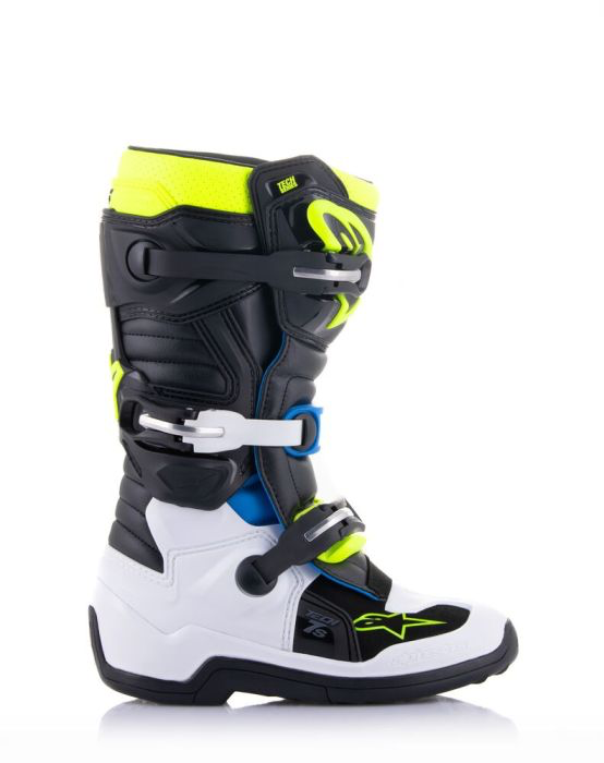 Bottes Enfant Alpinestars Tech 7S Noir Bleu Enamel Jaune Fluo – Image 3