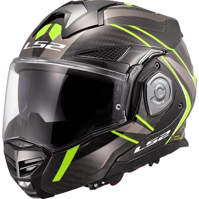 LS2 Casque FF901 Advant X Carbon Future II Carbone Jaune fluo Brillant – Image 3