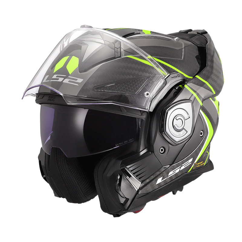 LS2 Casque FF901 Advant X Carbon Future II Carbone Jaune fluo Brillant – Image 2