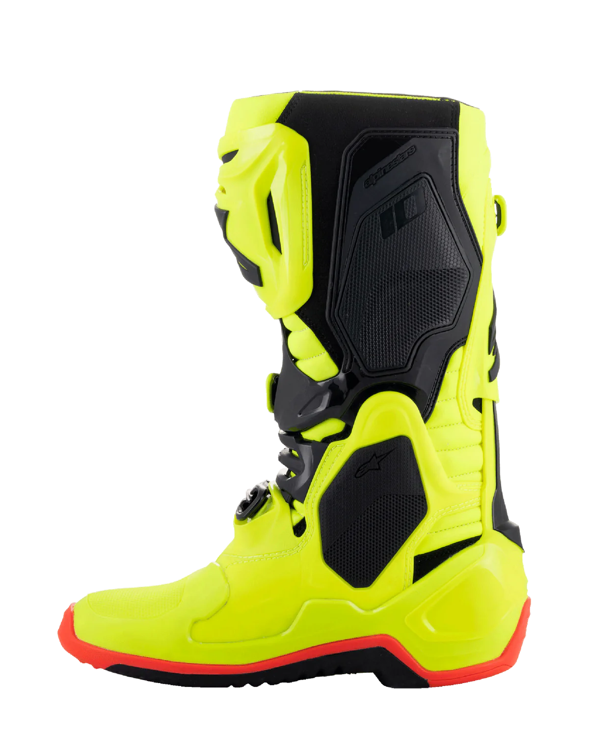 Bottes Tech 10 Alpinestars Jaune fluo Noir Rouge fluo – Image 3