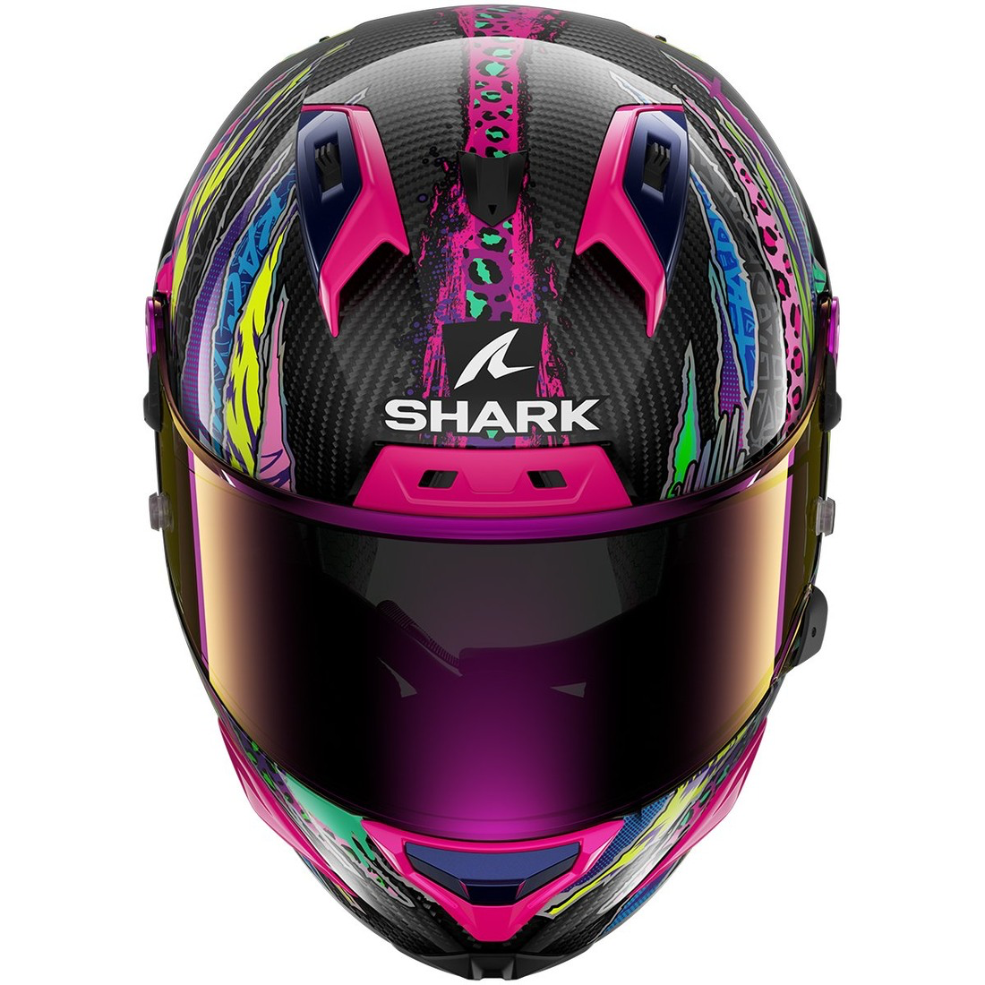 CASQUE SHARKAERON FAWN CARBON VIOLET YELLOW – Image 2