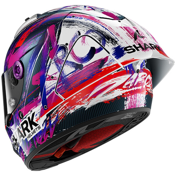 Casque Shark AERON GP FIM RACING #1 REPLICA ZARCO SIGNATURE Carbon White Violet – Image 2