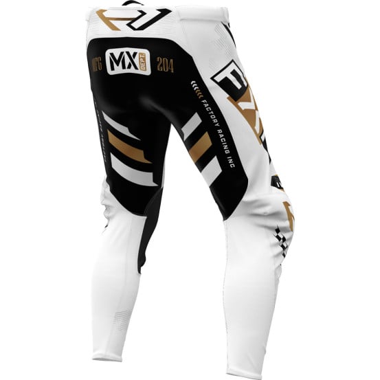 Pantalon cross FXR Podium Gladiator Blanc Noir Or – Image 2