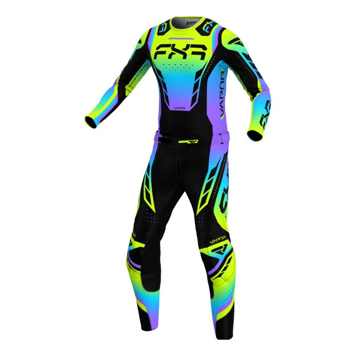 Pantalon cross FXR VAPOR 2025 - Noir / Multicolore – Image 3
