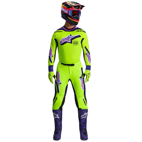 Pantalon ALPINESTARS Supertech VISTA jaune/violet/noir – Image 3