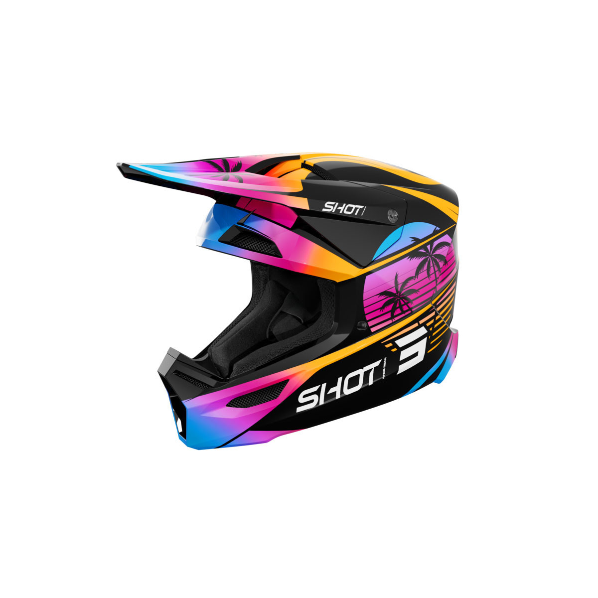 Casque cross enfant Shot 2026 Furious Miami - Orange