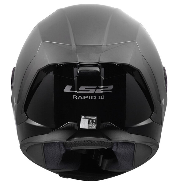LS2 Casque FF820 Rapid III Solid Noir Brillant – Image 2