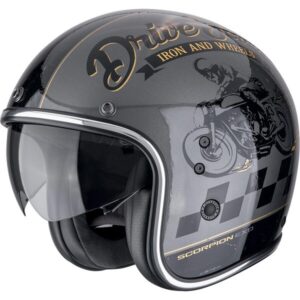 SCORPION Casque Belfast Evo Drive Fast Argent Noir Or