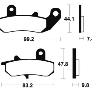 Plaquettes de frein TECNIUM route organique – MA135