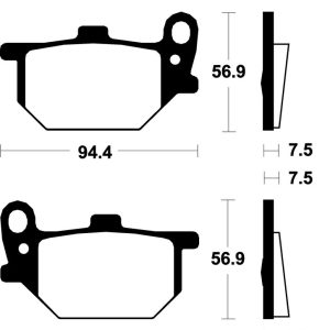 Plaquettes de frein TECNIUM route organique – MA28