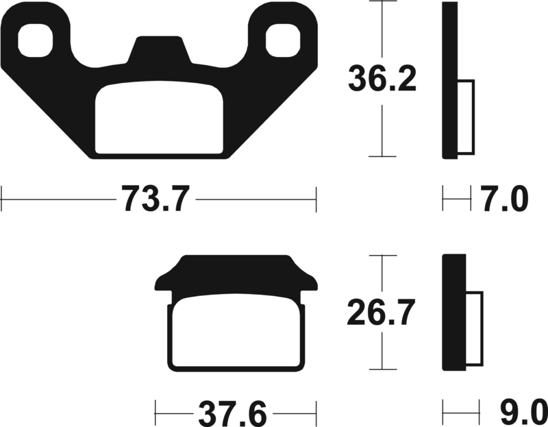 Plaquettes de frein TECNIUM Scooter organique - ME384