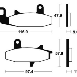 Plaquettes de frein TECNIUM Performance métal fritté – MF126