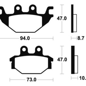 Plaquettes de frein TECNIUM MX/Quad métal fritté – MO310