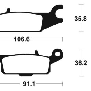 Plaquettes de frein TECNIUM MX/Quad métal fritté – MO350