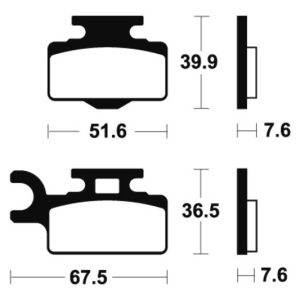 Plaquettes de frein TECNIUM Racing MX/Quad métal fritté – MOR252