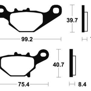 Plaquettes de frein TECNIUM Racing MX/Quad métal fritté – MOR320