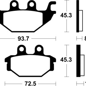 Plaquettes de frein TECNIUM Performance métal fritté – MR430