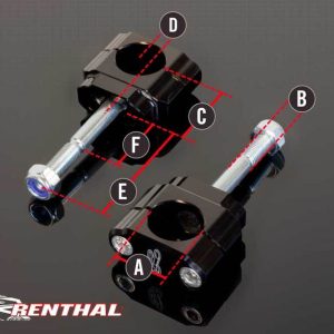 Pontets de guidon RENTHAL 36Tech Ø36mm Offset +5mm Fatbar®36