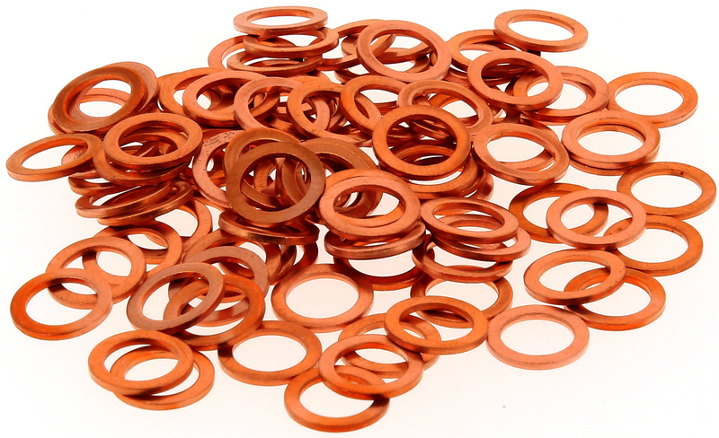 Rondelles cuivre BIHR 8x12x1,0mm 100 pièces