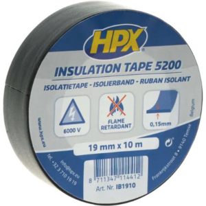 Ruban adhésif isolant HPX 5200 (19 mm x 10 m) – Noir mat