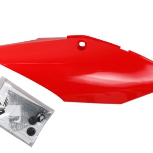 Plaques latérales mono-silencieux UFO rouge