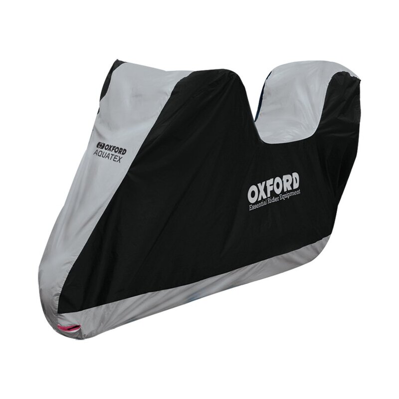 Housse de protection intérieur / extérieur OXFORD Aquatex noir/argent – moto / scooter avec Top case – L