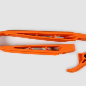 Kit patin de bras oscillant + patin de chaîne inférieur UFO orange KTM