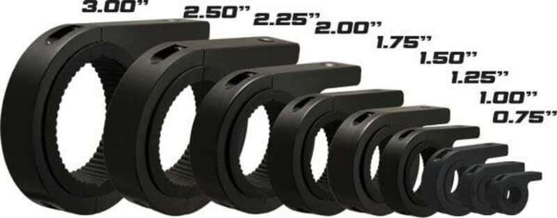 Kit de fixation VISION X tube Ø45mm pour visserie M8 alu noir