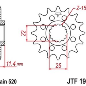 Pignon JT SPROCKETS acier anti-bruit – 520