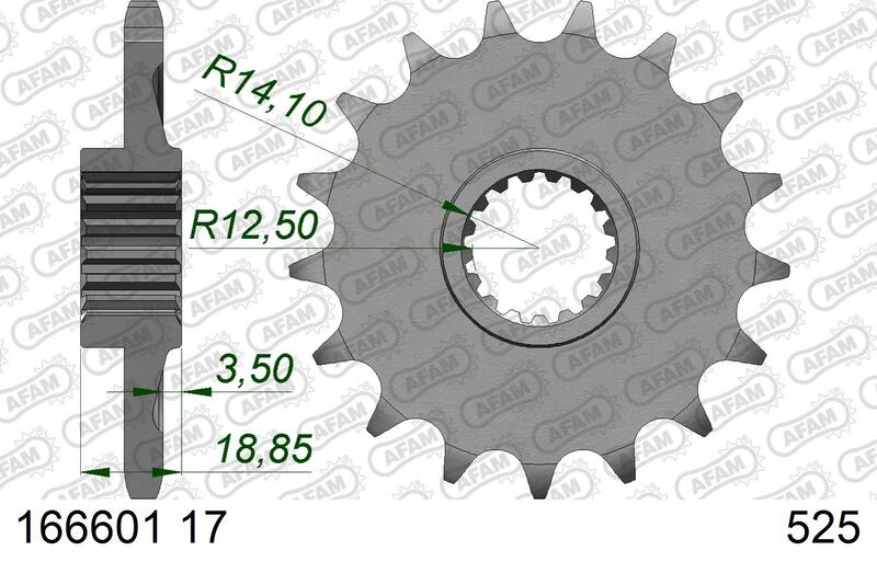 Pignon AFAM acier standard - 525