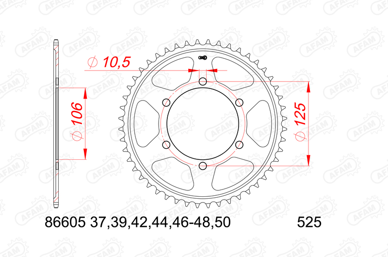 Couronne AFAM acier standard - 525