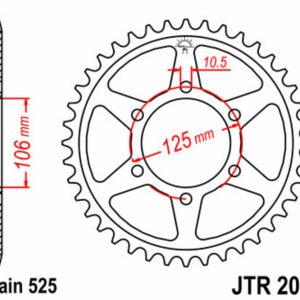 Couronne JT SPROCKETS Acier Standard – 525