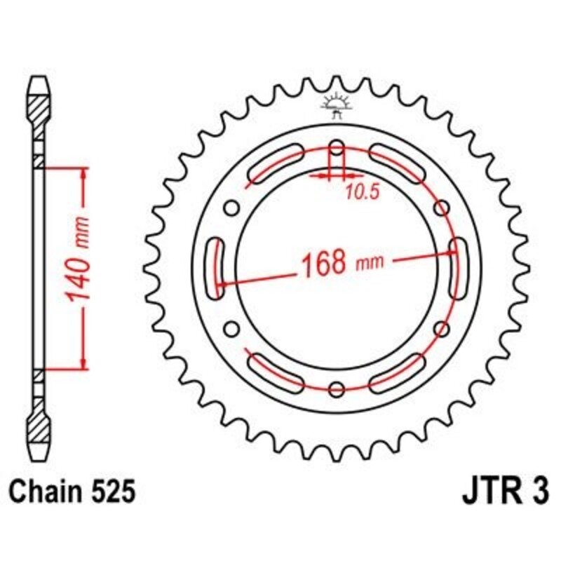 Couronne JT SPROCKETS acier standard – 525