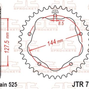 Couronne JT SPROCKETS alu standard – 525 – Nécessite un porte couronne JT SPROCKETS