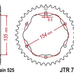 Couronne JT SPROCKETS alu standard – 525 – Nécessite un porte couronne JT SPROCKETS