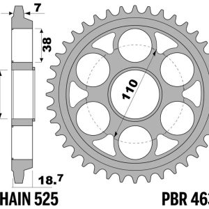 Couronne PBR acier standard – 525