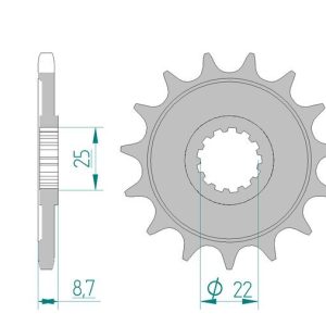 Pignon AFAM acier standard – 525
