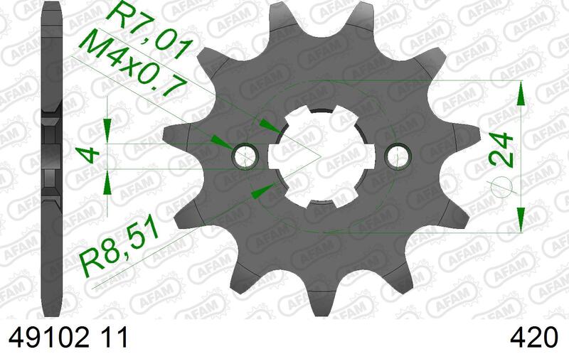 Pignon AFAM acier standard - 420