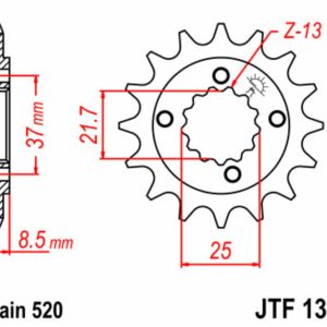 Pignon JT SPROCKETS acier standard – 520