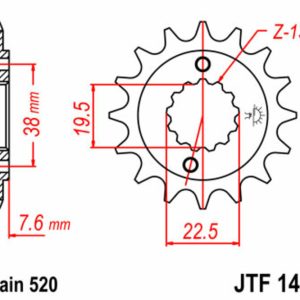 Pignon JT SPROCKETS acier standard – 520