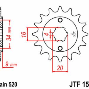 Pignon JT SPROCKETS acier standard – 520