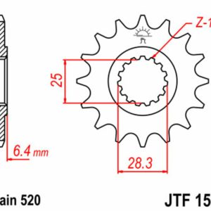 Pignon JT SPROCKETS acier standard – 520