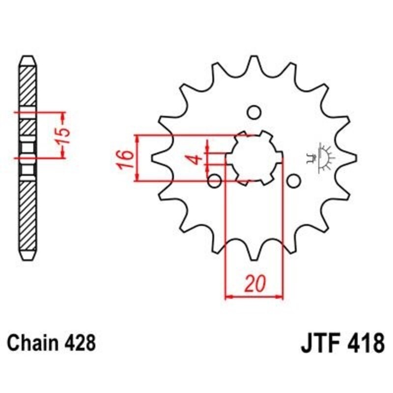 Pignon JT SPROCKETS acier standard – 428